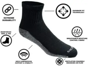  Dickies Men's Dri tech Quarter Socks