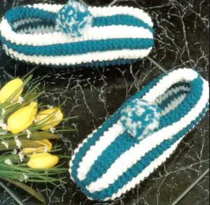 how to knit striped slippers
