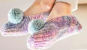 colorful knitted slippers