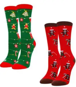 green socks and red socks for christmas