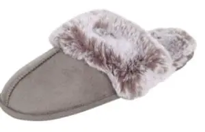 dearfoam scuff slippers with grey colors