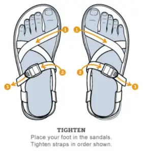 tighten the sandal straps