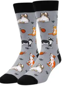 grey cat socks for men