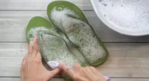 how to wash rubber slippers
